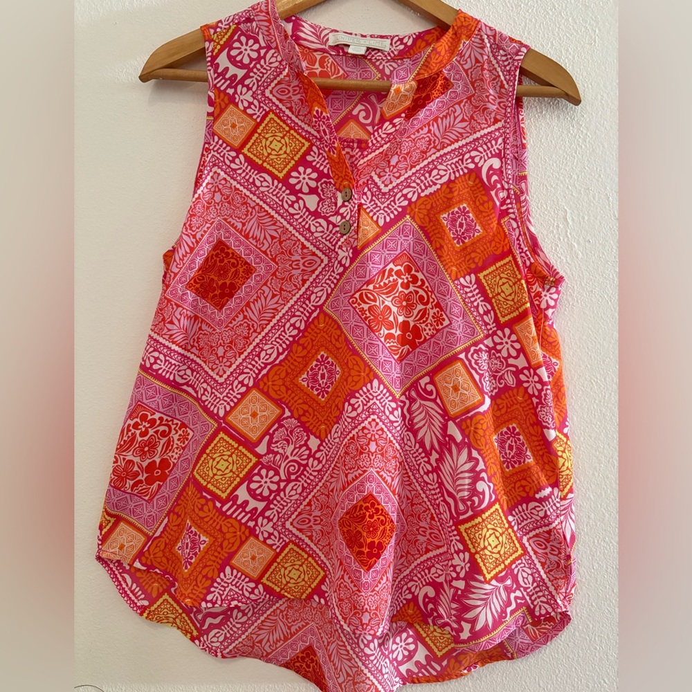 JUNIPER + LIME Colorful Geometric Women's Blouse SIZE PS